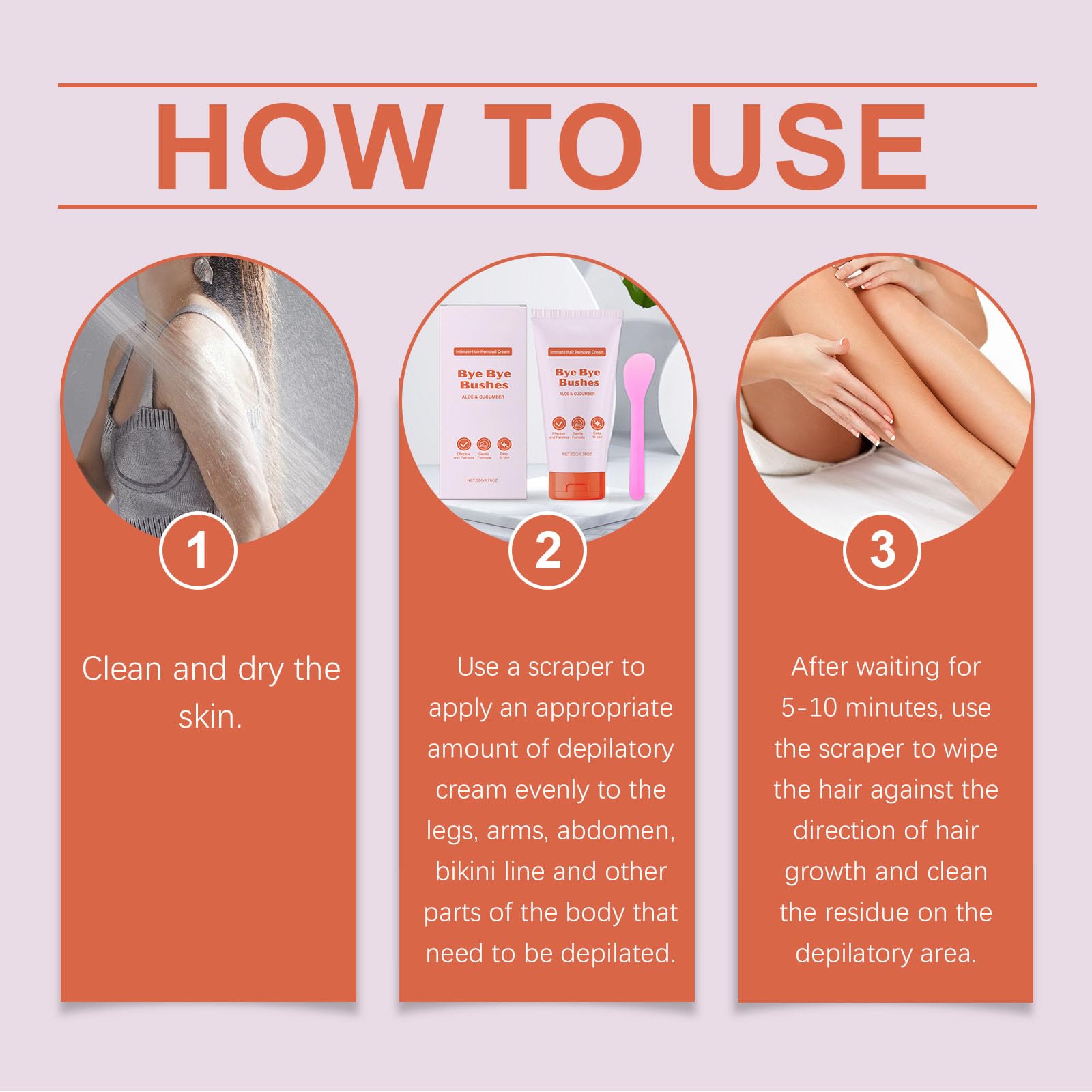 LABJD hair removal cream quick-action timer demonstrates 5-10 minute routine