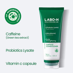 LABO-H hair-softening texture highlights immediate conditioning and smoother strands.