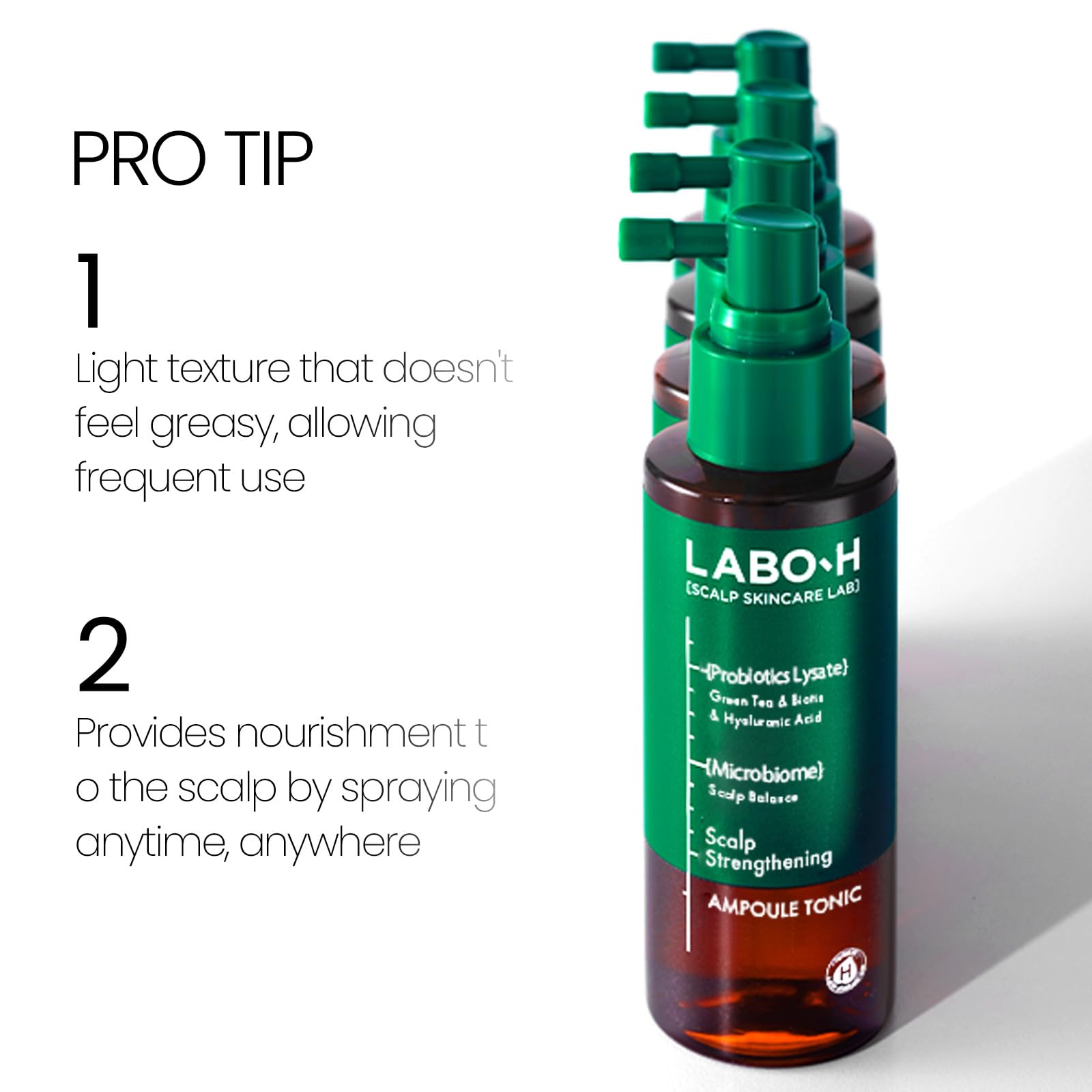 LABO-H Hair strands close-up illustrating potential fullness and resilience.