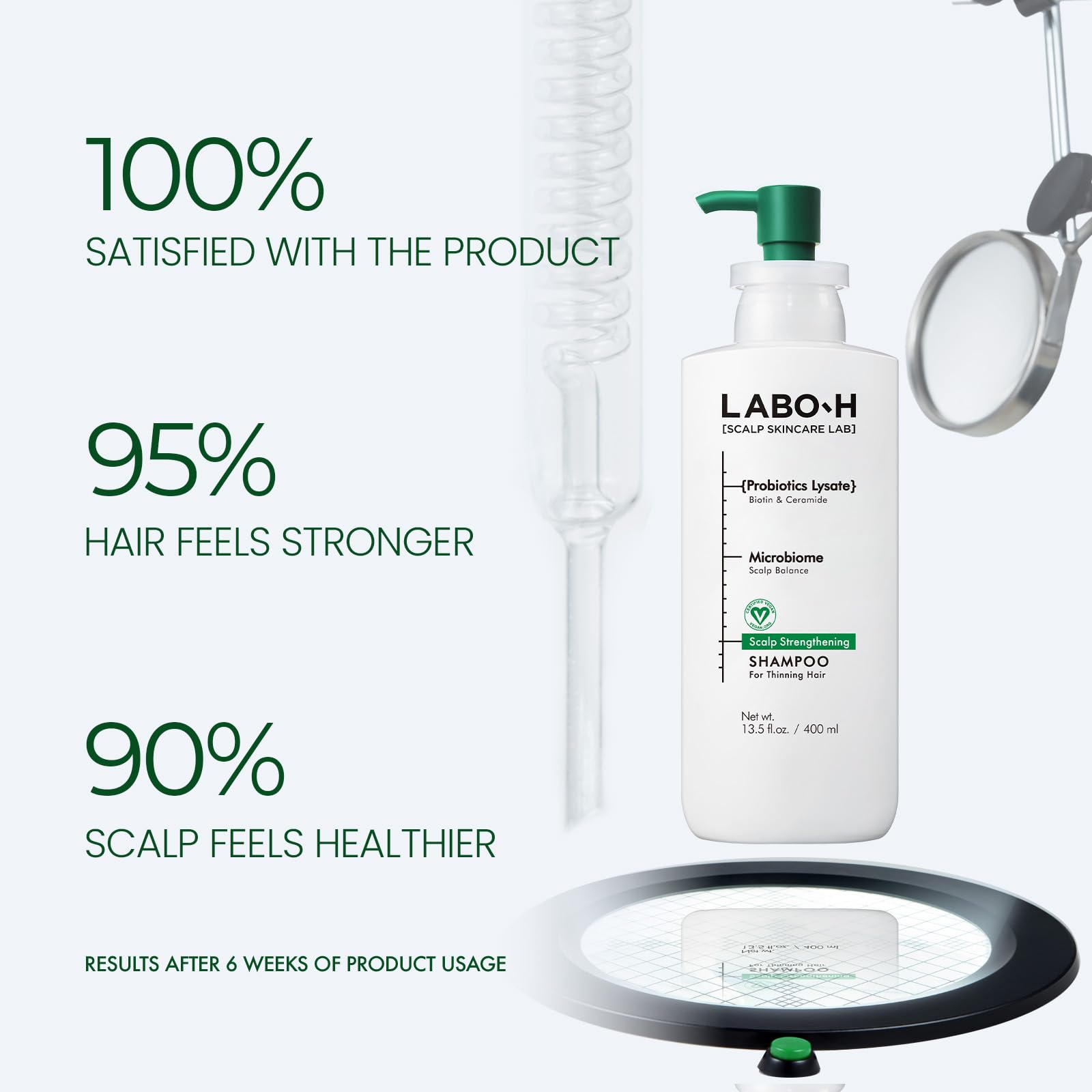 LABO-H Scalp Shampoo creamy-lather provides nourishing scalp care and smoother strands.