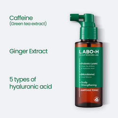 LABO-H Scalp Strengthening Spray nozzle closeup for precise coverage.