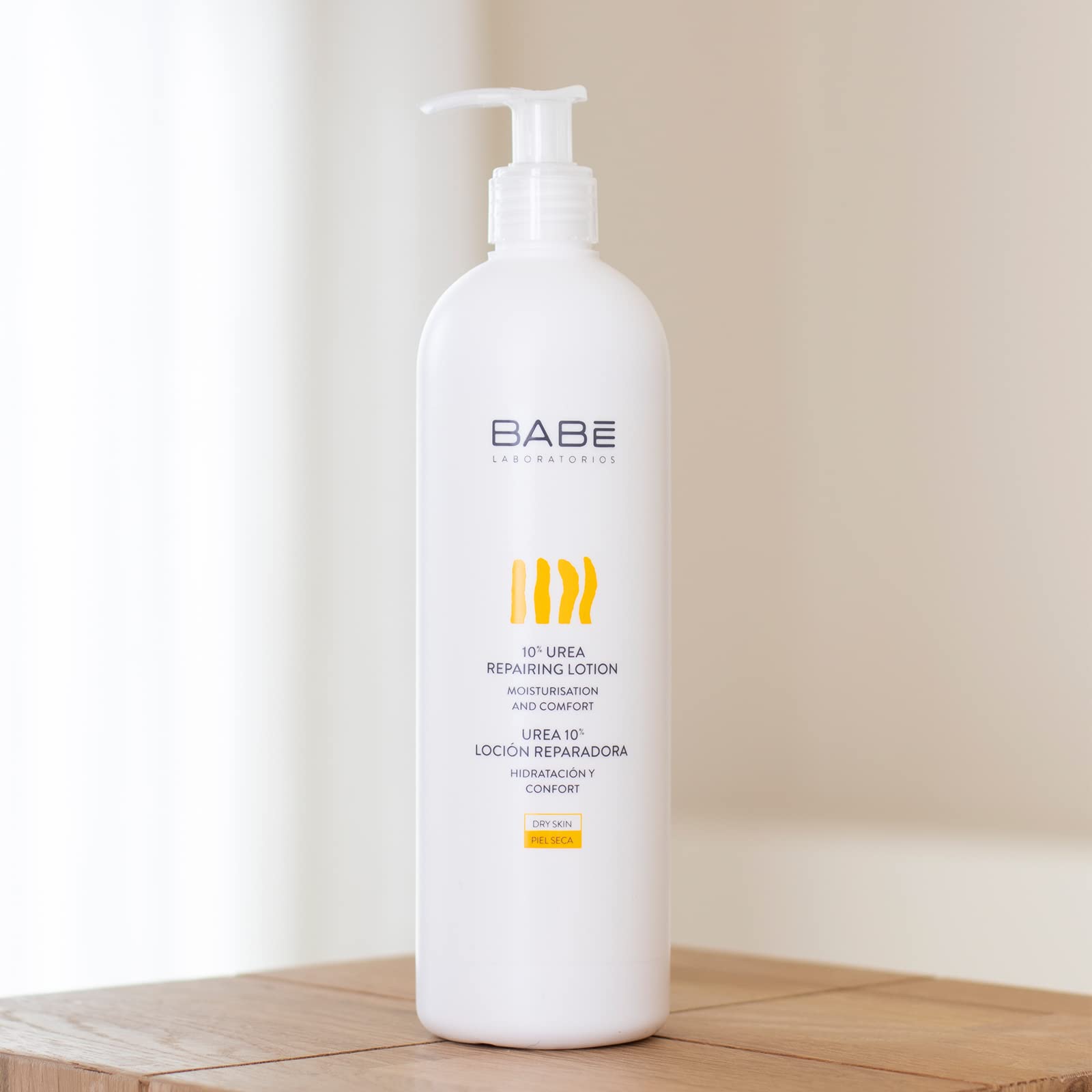 Babe Urea Lotion pump demonstrates easy, controlled application for instant comfort.