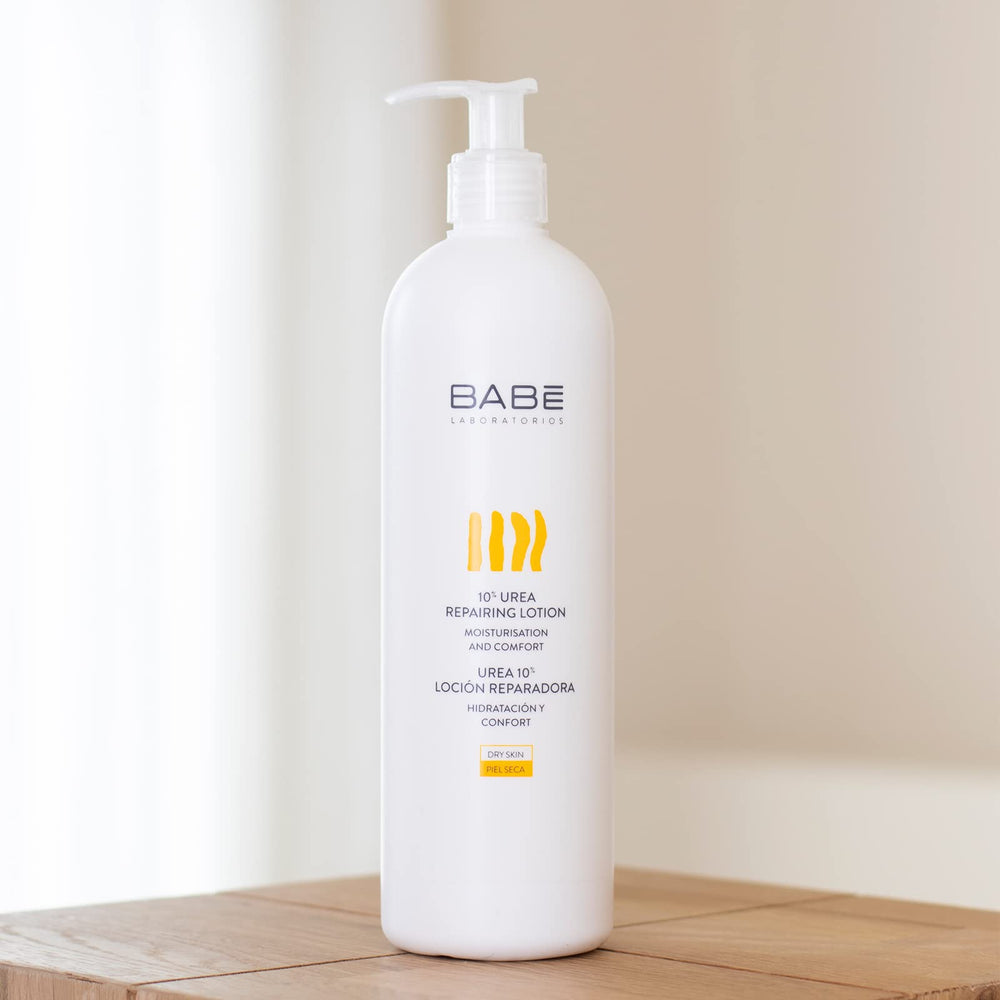 Babe Urea Lotion pump demonstrates easy, controlled application for instant comfort.