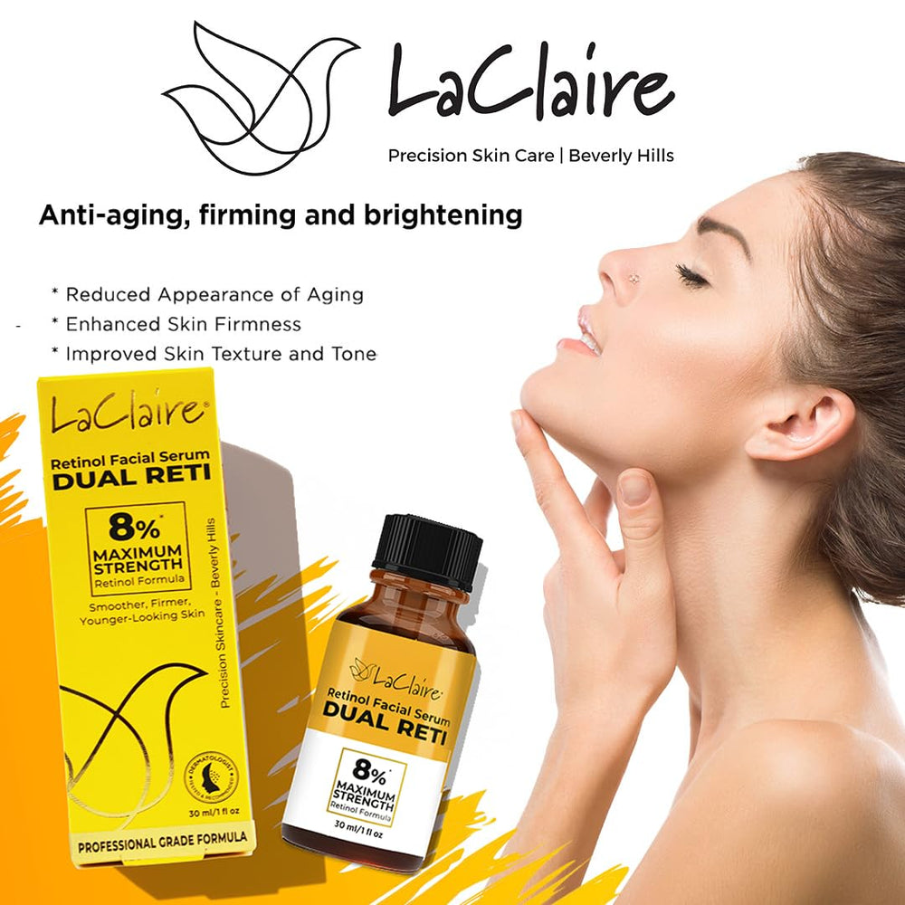 LaClaire Retinol Complex closeup focused on anti-aging benefits and wrinkle appearance