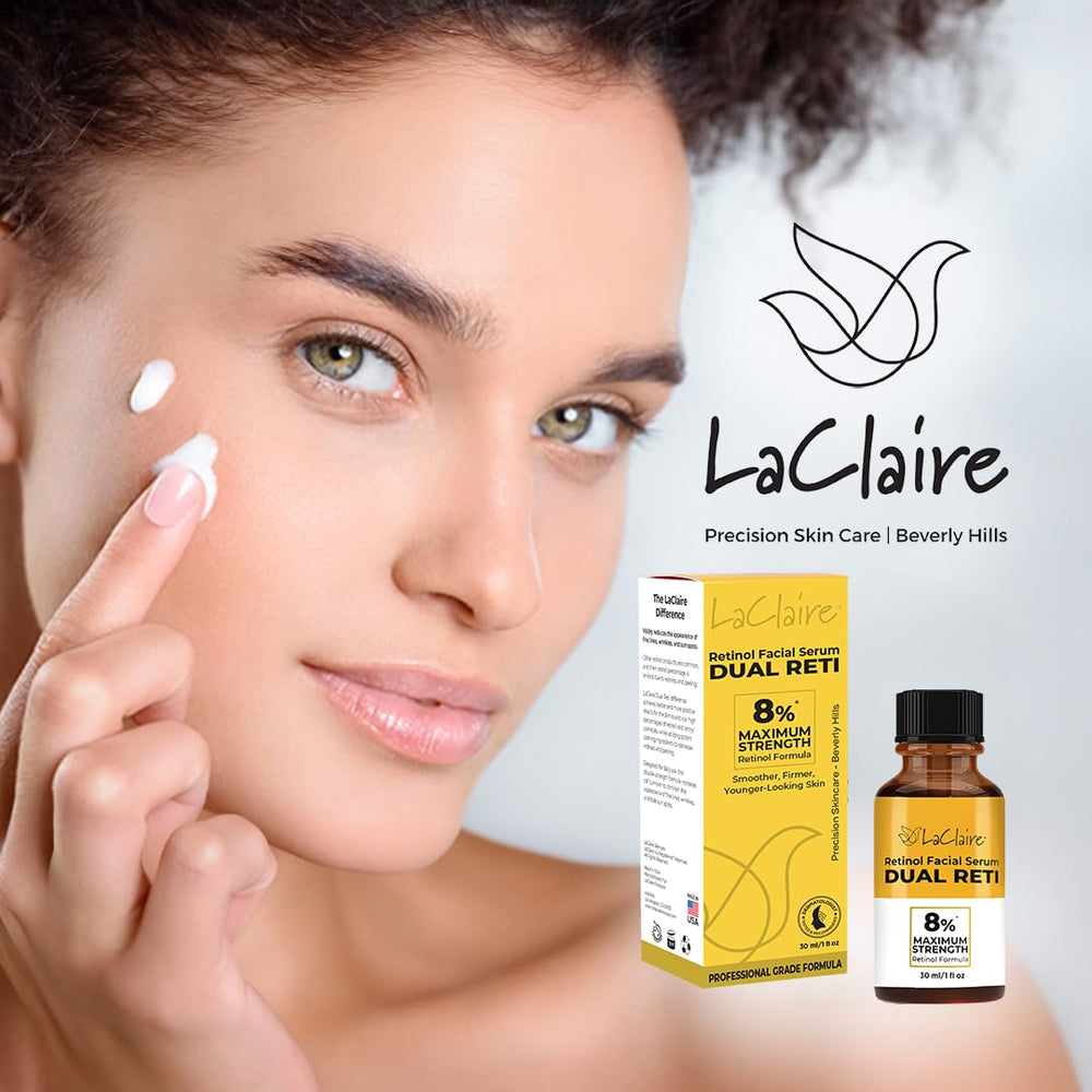 LaClaire Retinol Complex ingredients closeup emphasizing purity and fragrance-free formula