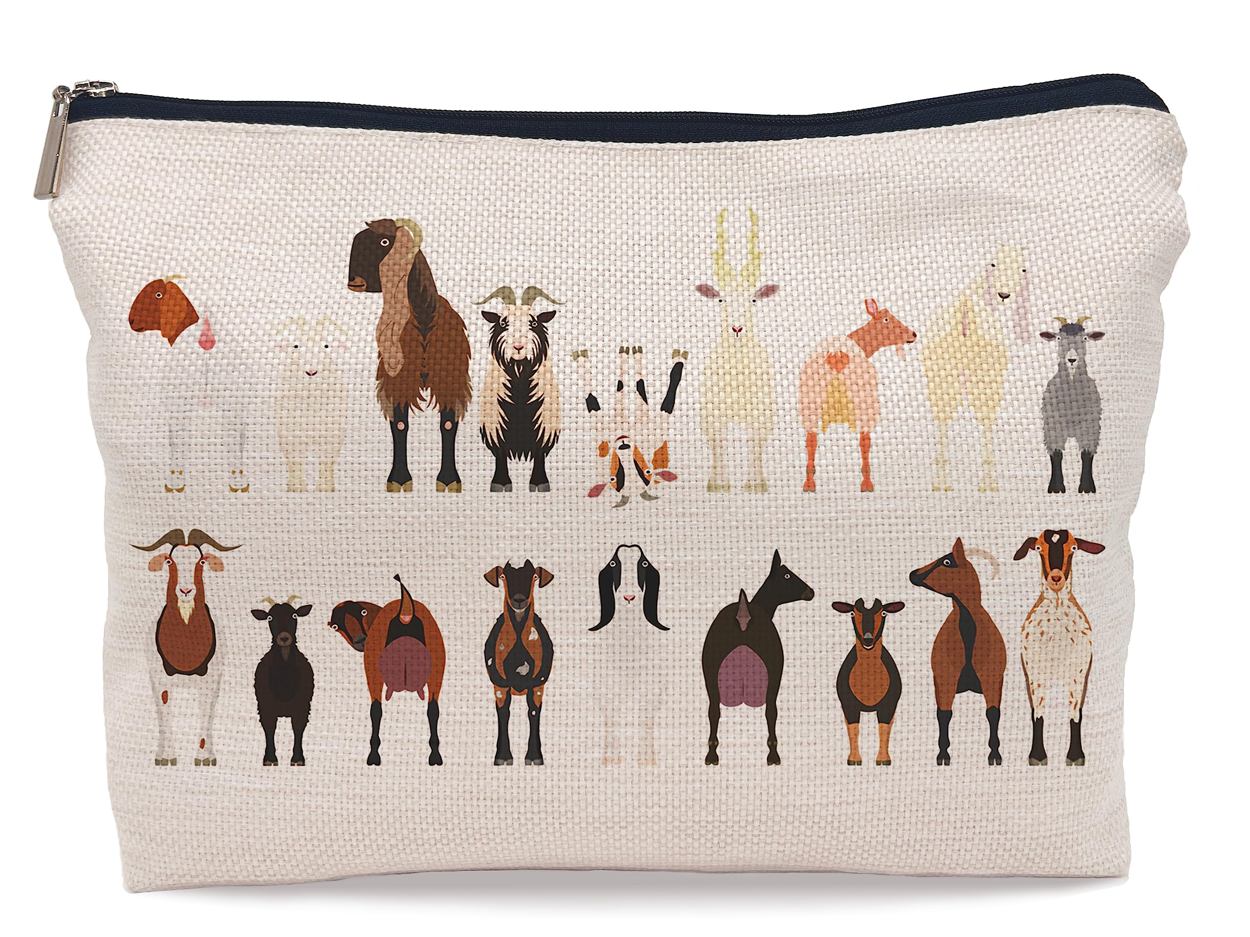 Lacosu cartoon goats makeup bag pouch keeps cosmetics organized for travel touch-ups