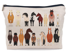 Lacosu horses makeup bag group shot with cartoon designs for horse lovers