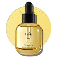LA'DOR Hair Perfume Oil Osmanthus bottle shows frizz control and shine
