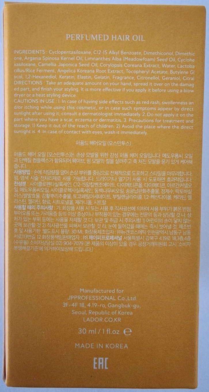 LA'DOR Osmanthus fragrance note hints at subtle, daily aroma.
