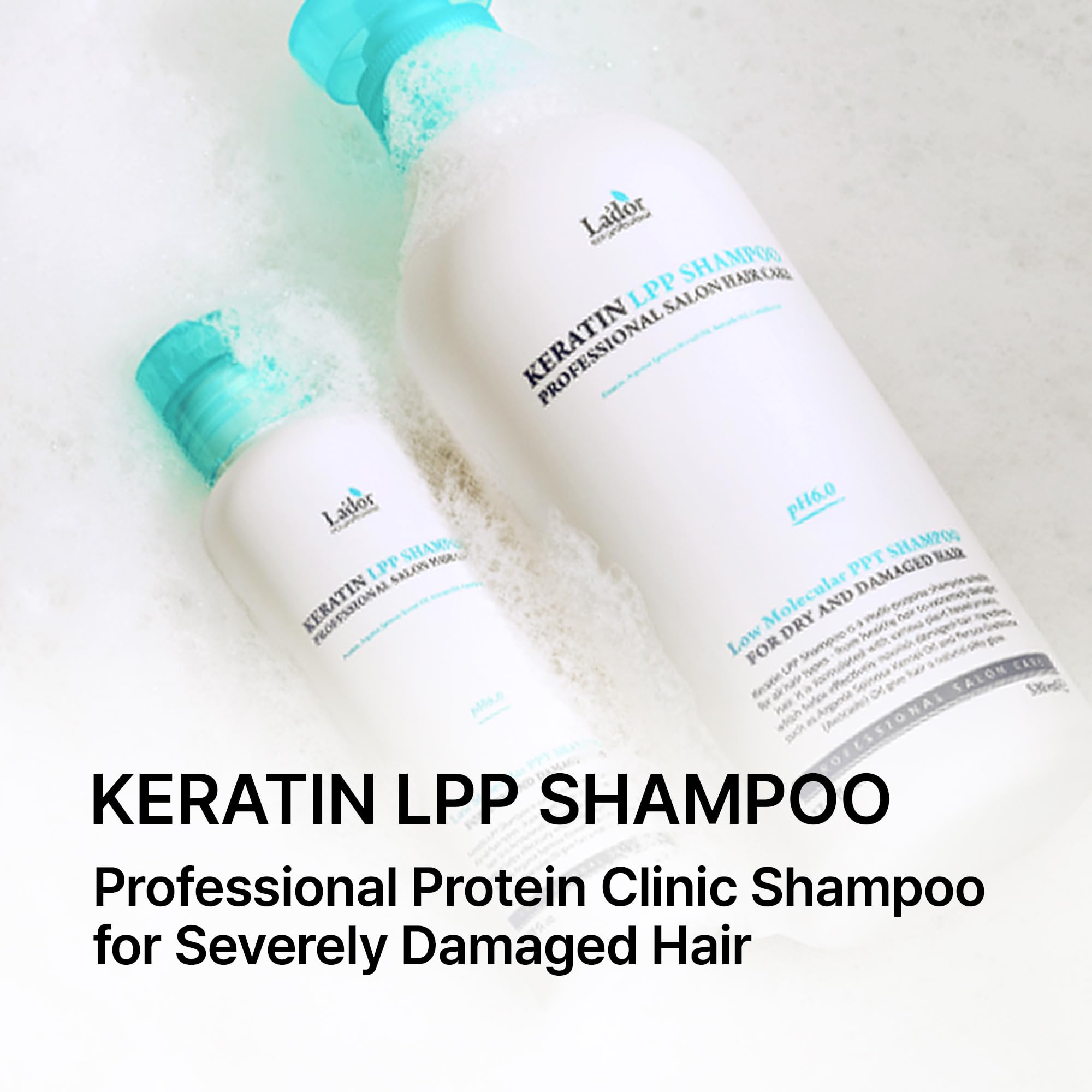 LA'DOR Keratin LPP shampoo ingredients including hydrolyzed proteins and plant oils