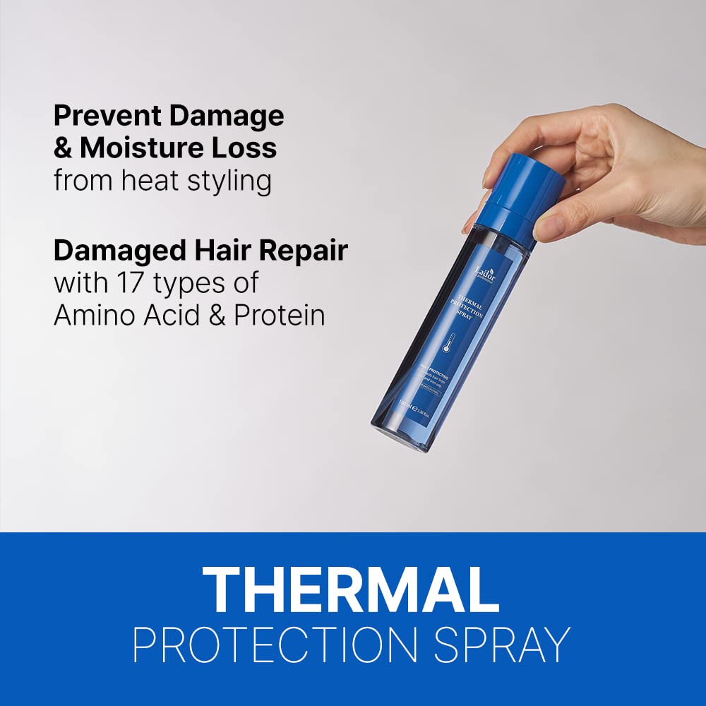 LA'DOR leave-in conditioner mist being applied to detangle and smooth