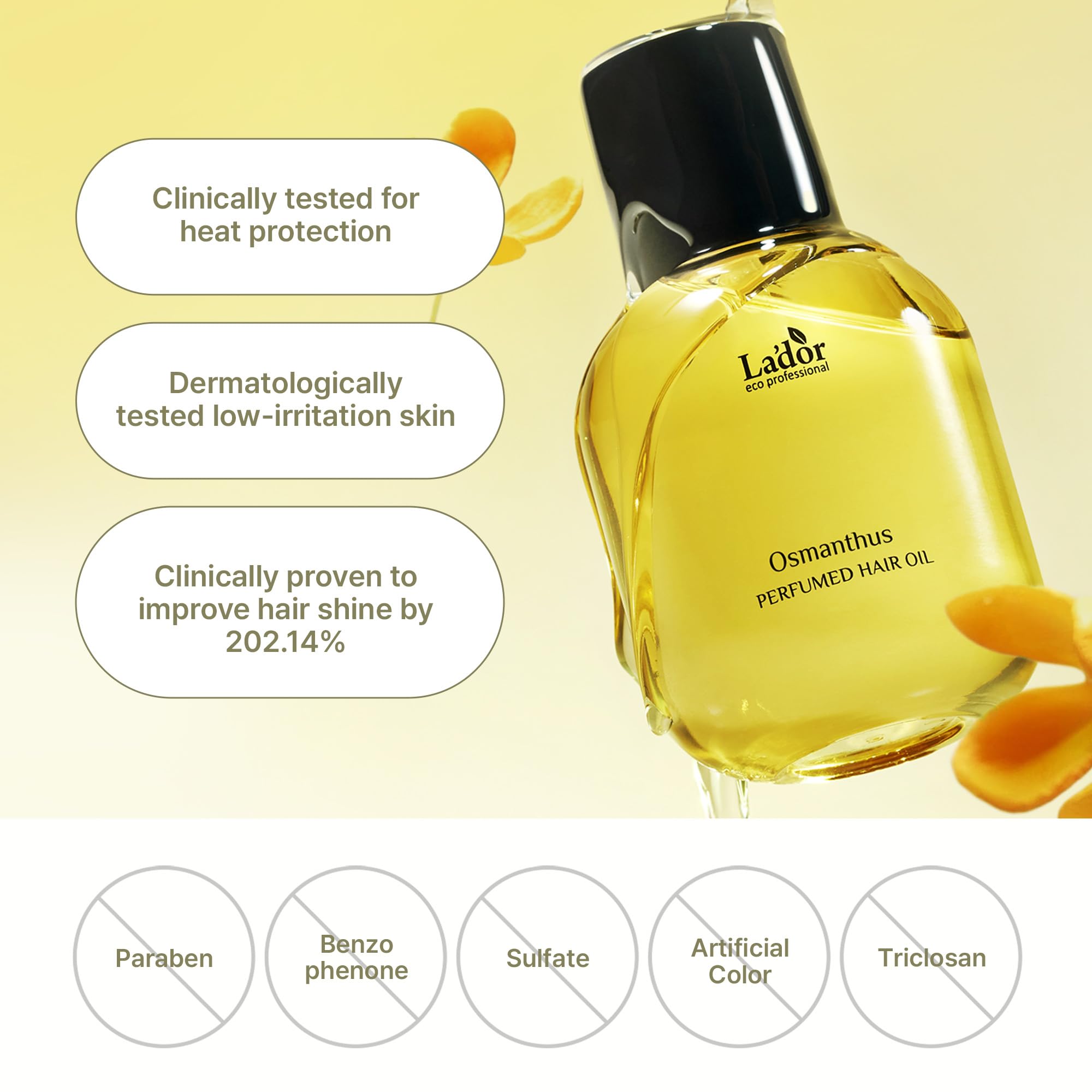 LA'DOR Meadowfoam Seed Oil supports heat protection and smoothing