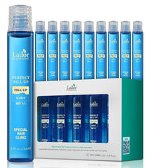 LA'DOR Perfect Hair Fill Up bottle closeup shows premium conditioning for damaged hair