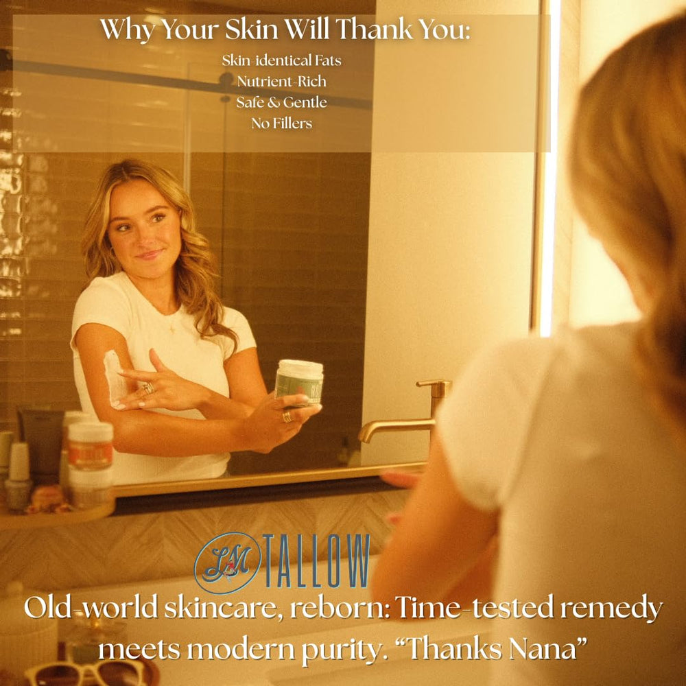 Lady May Tallow texture spread on skin demonstrates quick absorption.