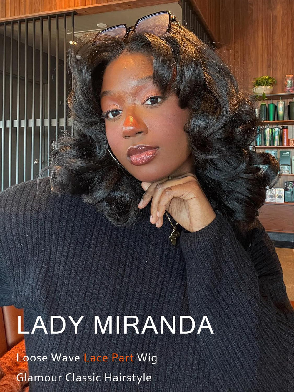 Lady Miranda skin-sensitivity note warns about potential irritation with synthetic wigs