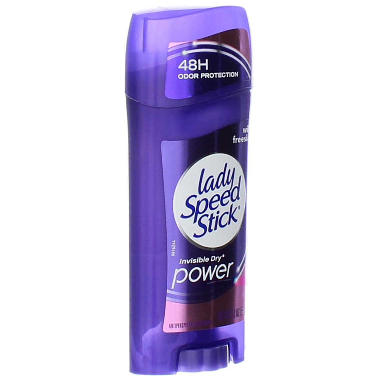 Lady Speed Stick Wild Freesia fragrance cap highlights scent renewal technology.