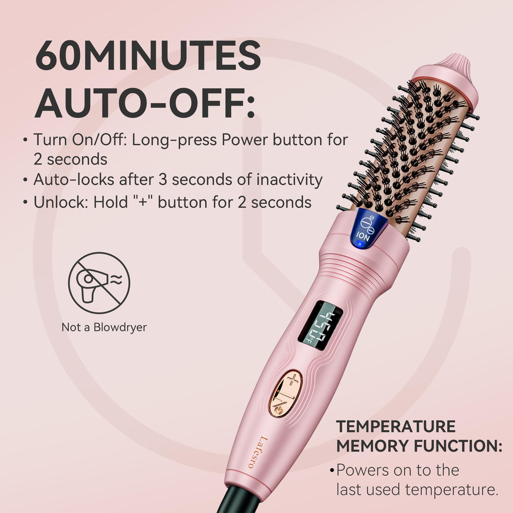 Lafesro Ionic technology reduces frizz for shiny, manageable hair.