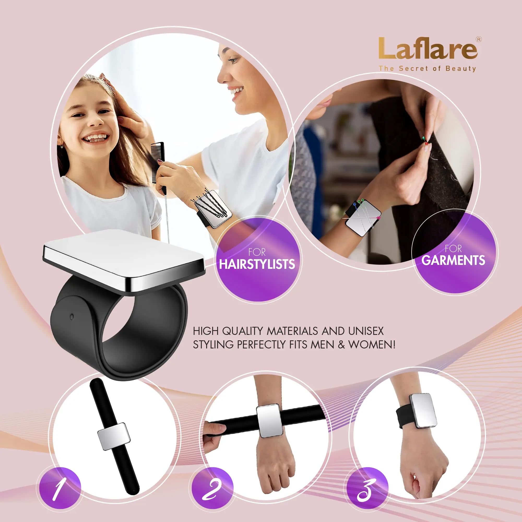 Laflare storage display for small accessories and threads.