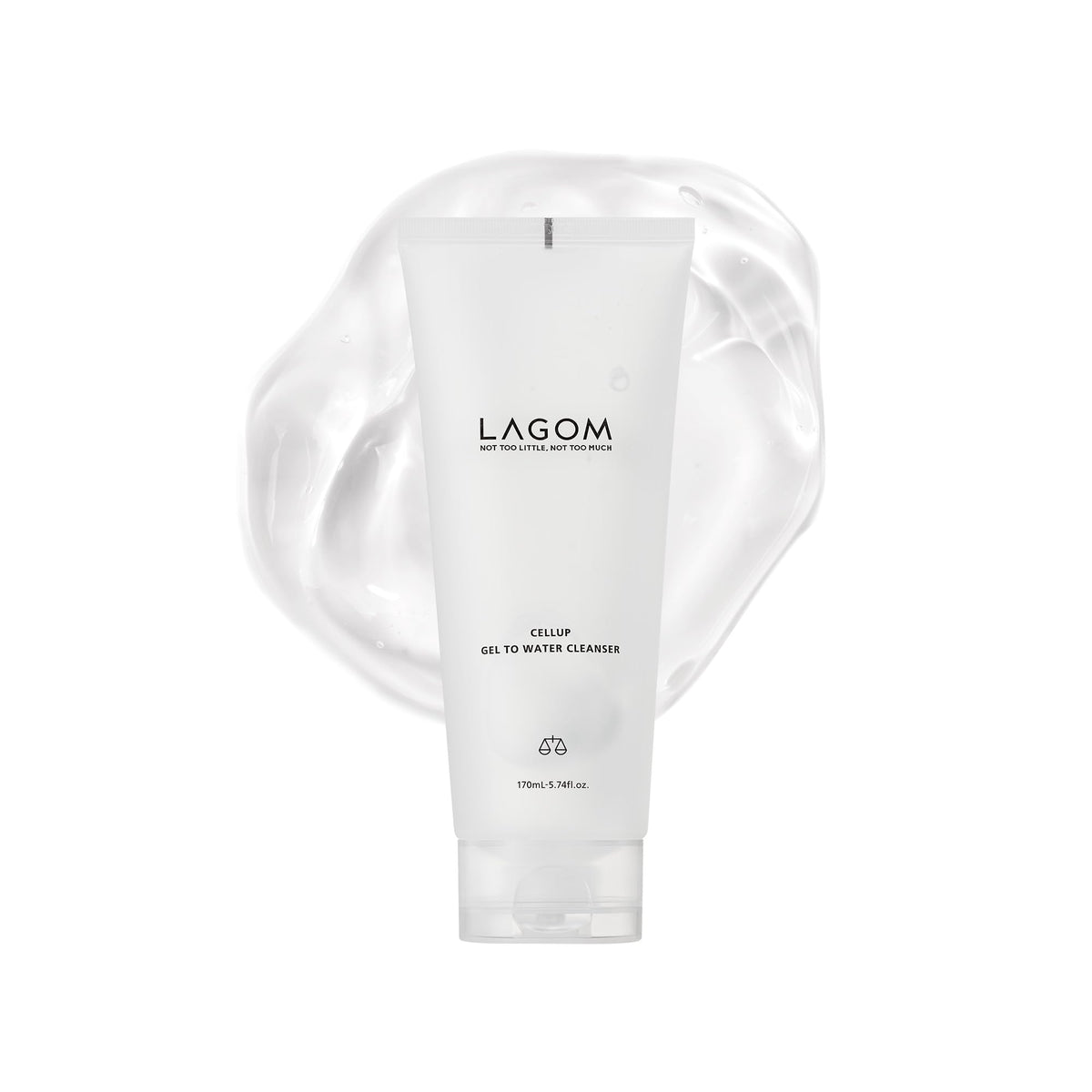 LAGOM Cellup Gel To Water Cleanser bottle pours for a fresh, no-foam cleanse.