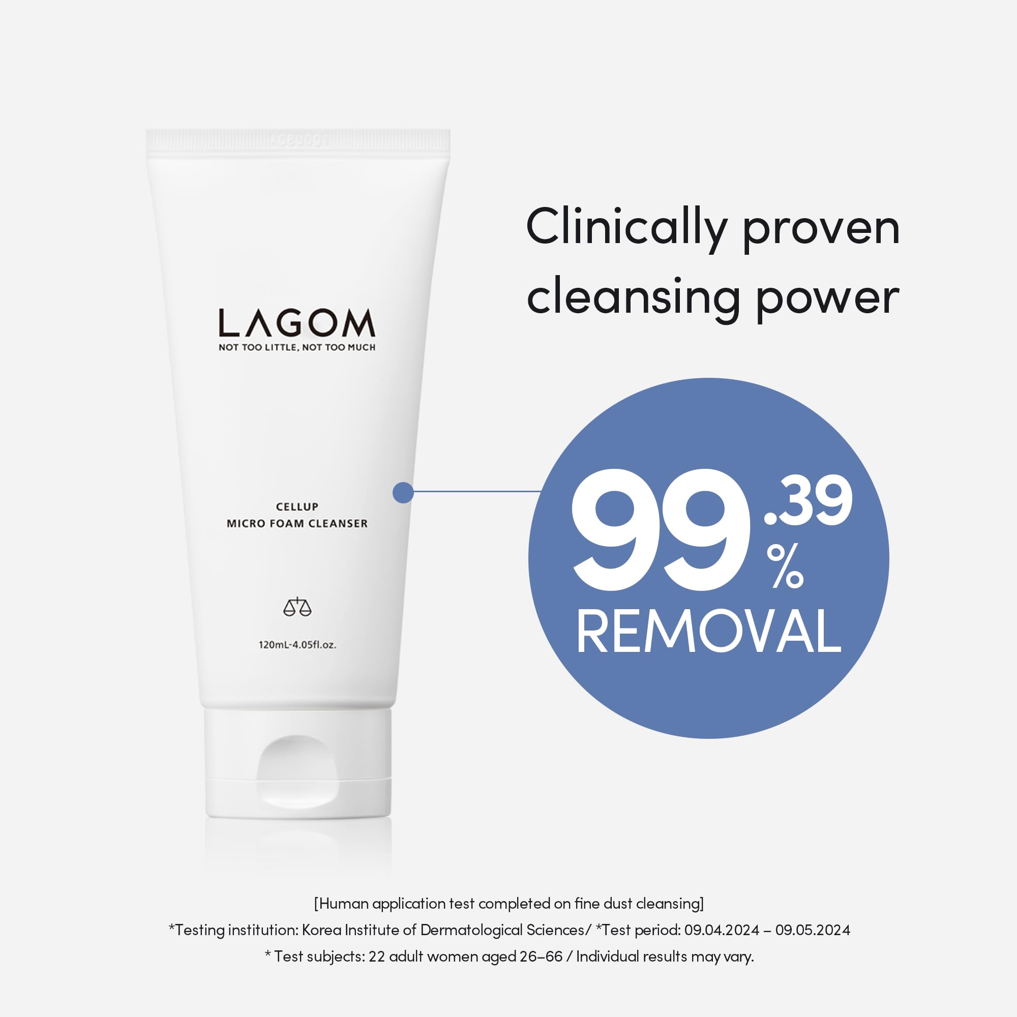 Lagom Cellup ultrafine dust removal pores closeup highlights cleaner-looking skin.