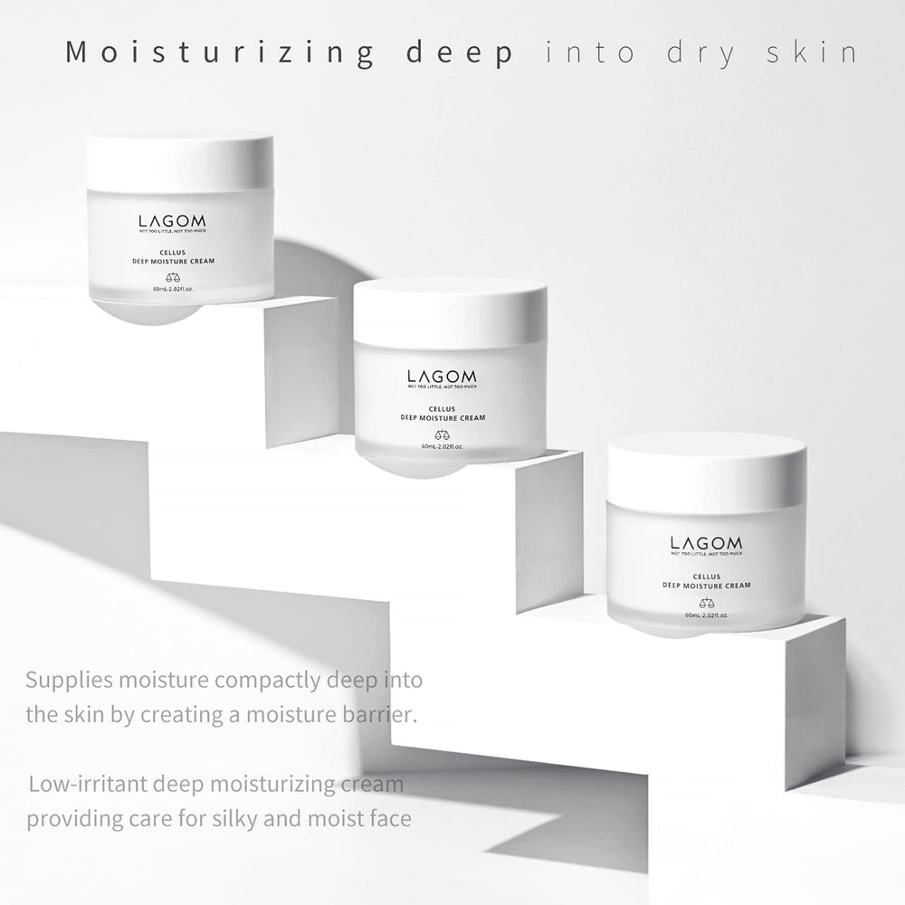 LAGOM Cellus texture close-up shows silky, fast-absorbing cream