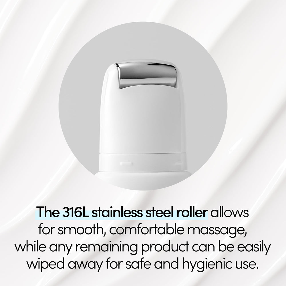 LAGOM neck cream roller texture close-up shows non-sticky absorption.