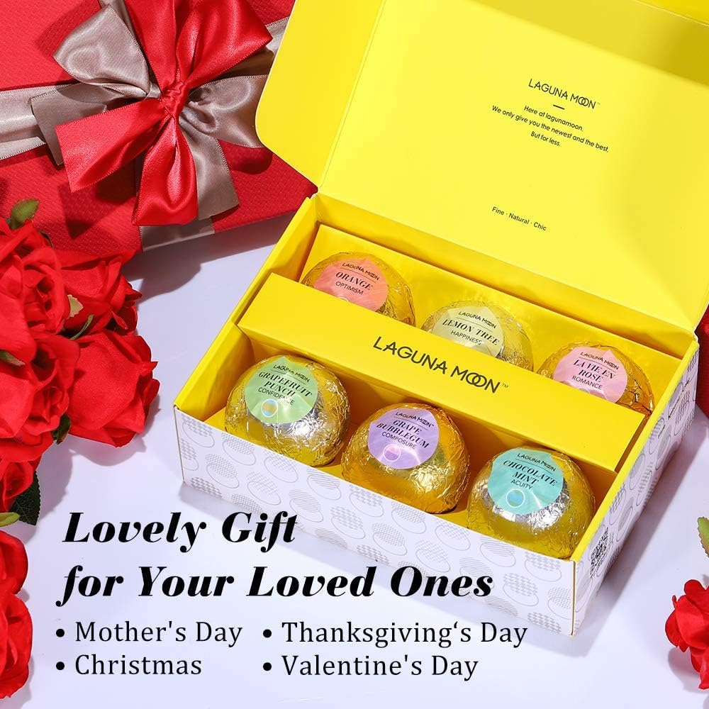 Lagunamoon lavender-grapefruit bath bomb—calming scent and hydration