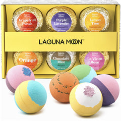 Lagunamoon giftset box with six jumbo bath bombs for gifting