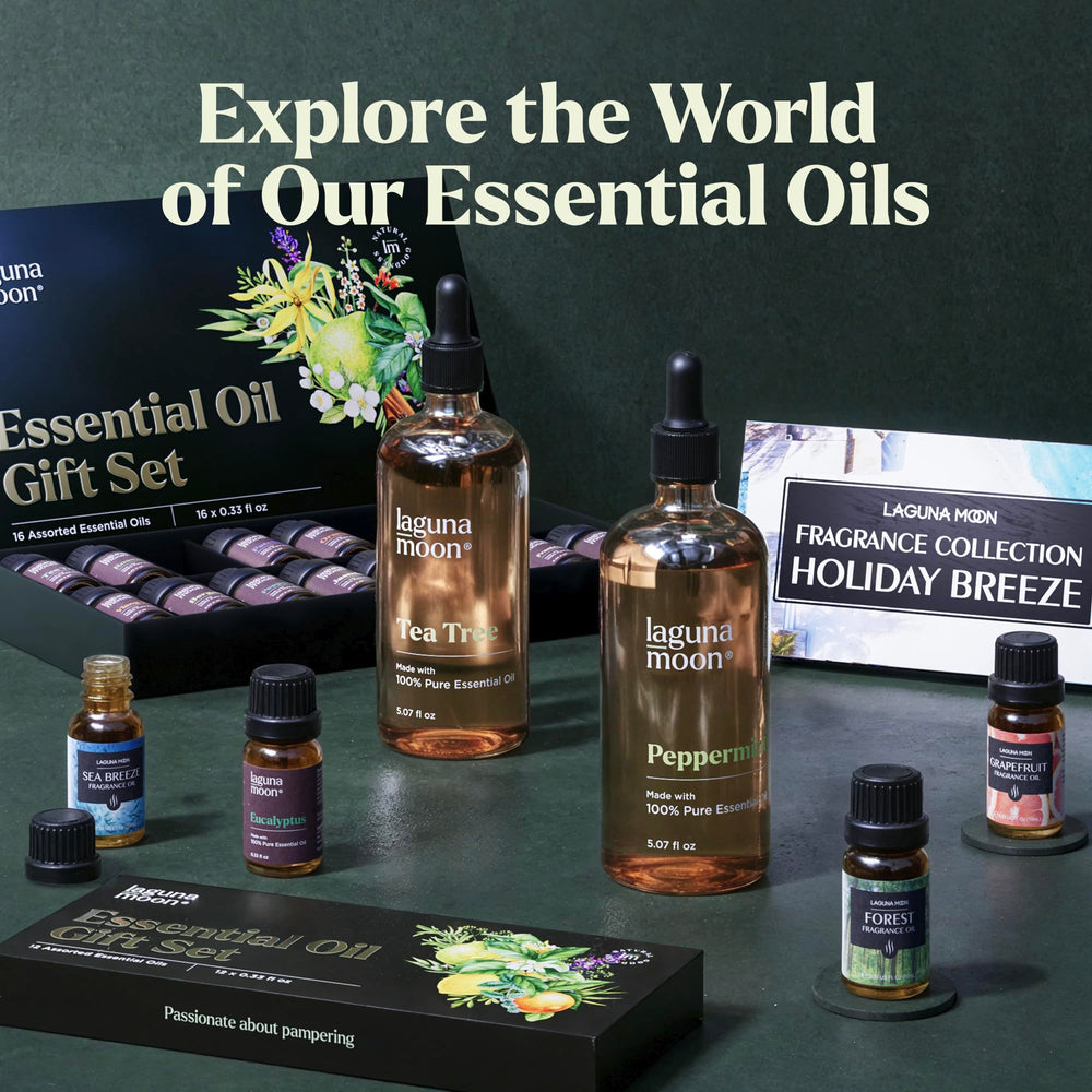 Lagunamoon workspace with oils in use demonstrating craft projects and finished products