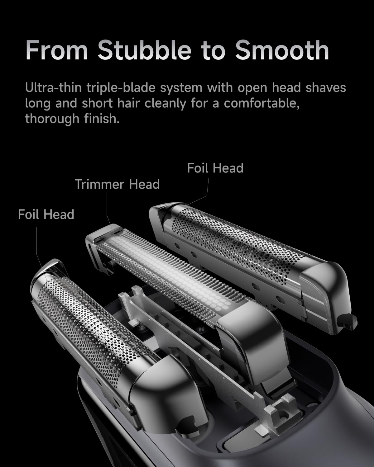 Laifen P3 Pro ultra-thin foil and stainless blades minimize irritation.