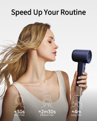 Laifen Premium Hair Dryer Royal Blue 110,000 RPM motor delivers fast drying power.
