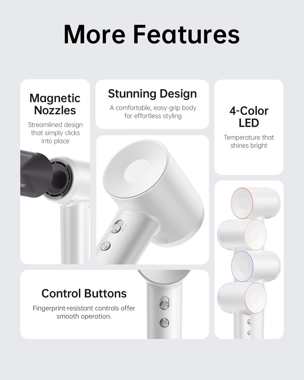 Laifen Swift magnetic-nozzle image shows 360-degree flexibility for easy styling.