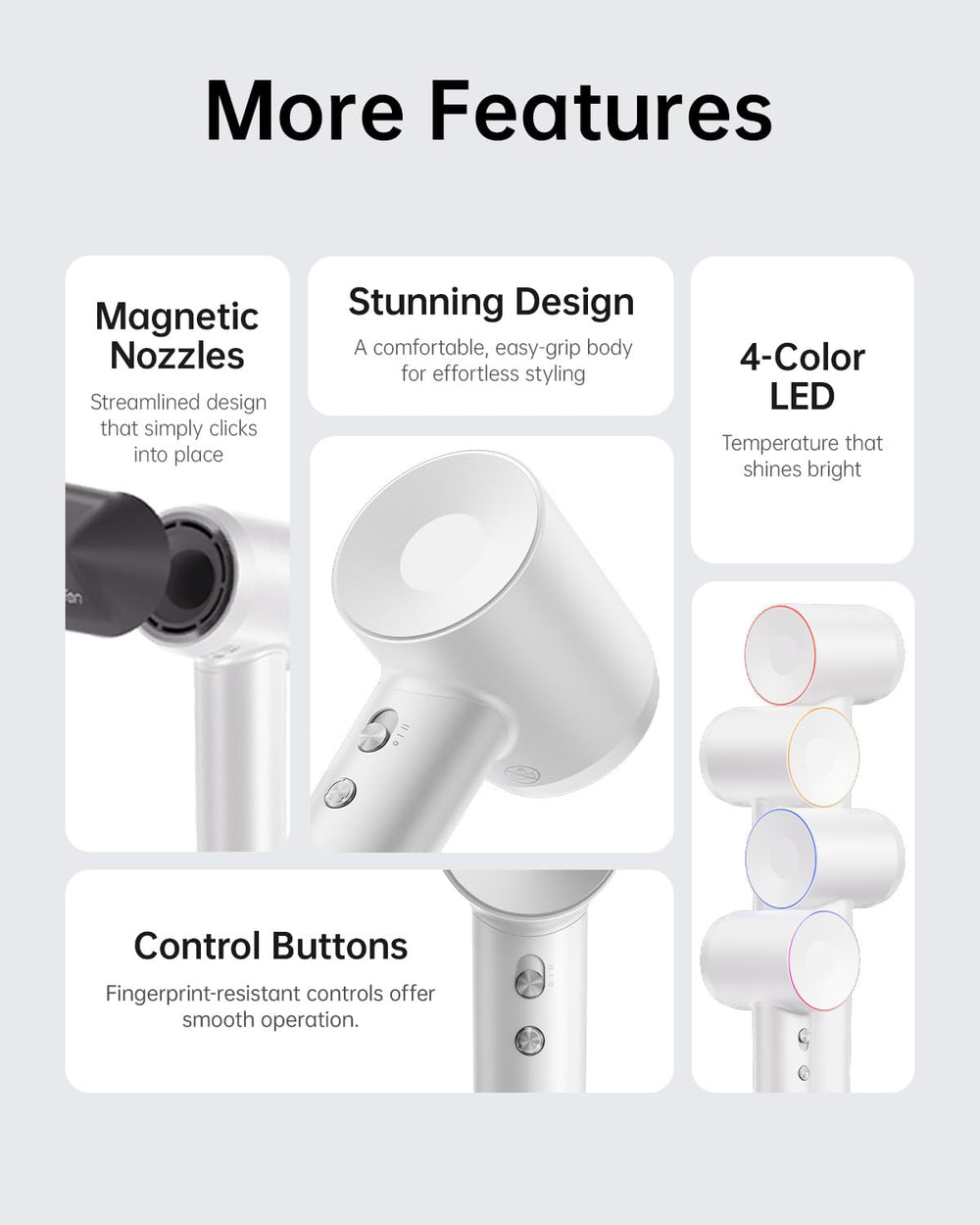 Laifen Swift magnetic-nozzle image shows 360-degree flexibility for easy styling.