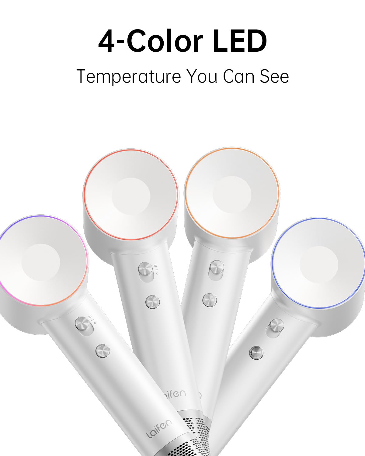 Laifen Swift-temperature-mode shows hot, warm, and cold options for tailored drying.