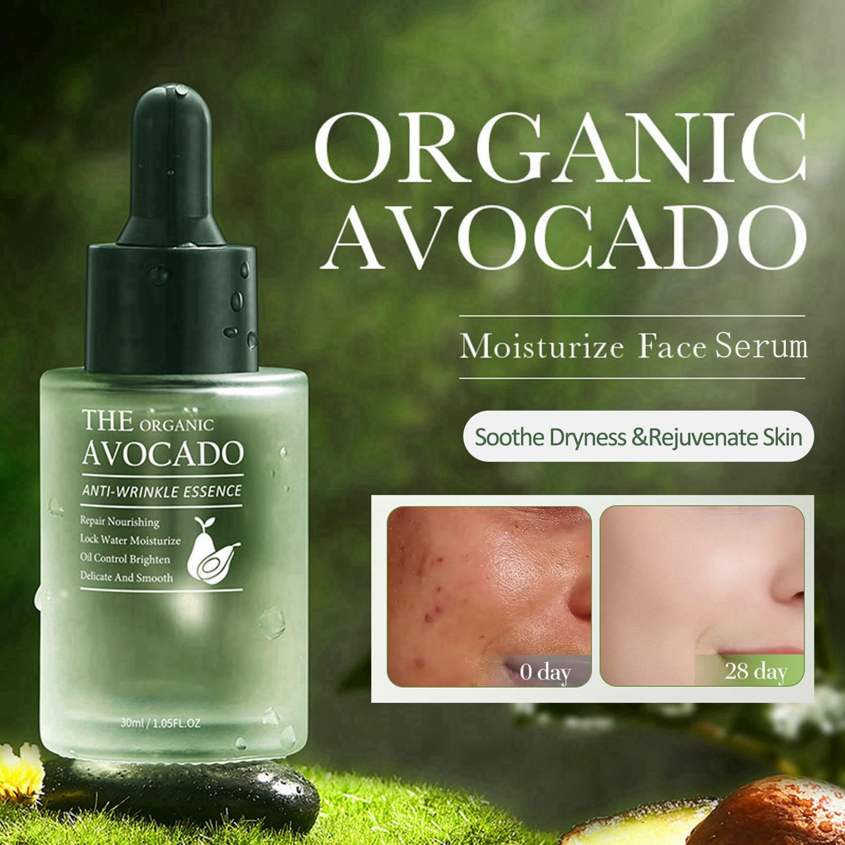LAIKME Avocado Serum bottle for deep hydration and smoother texture
