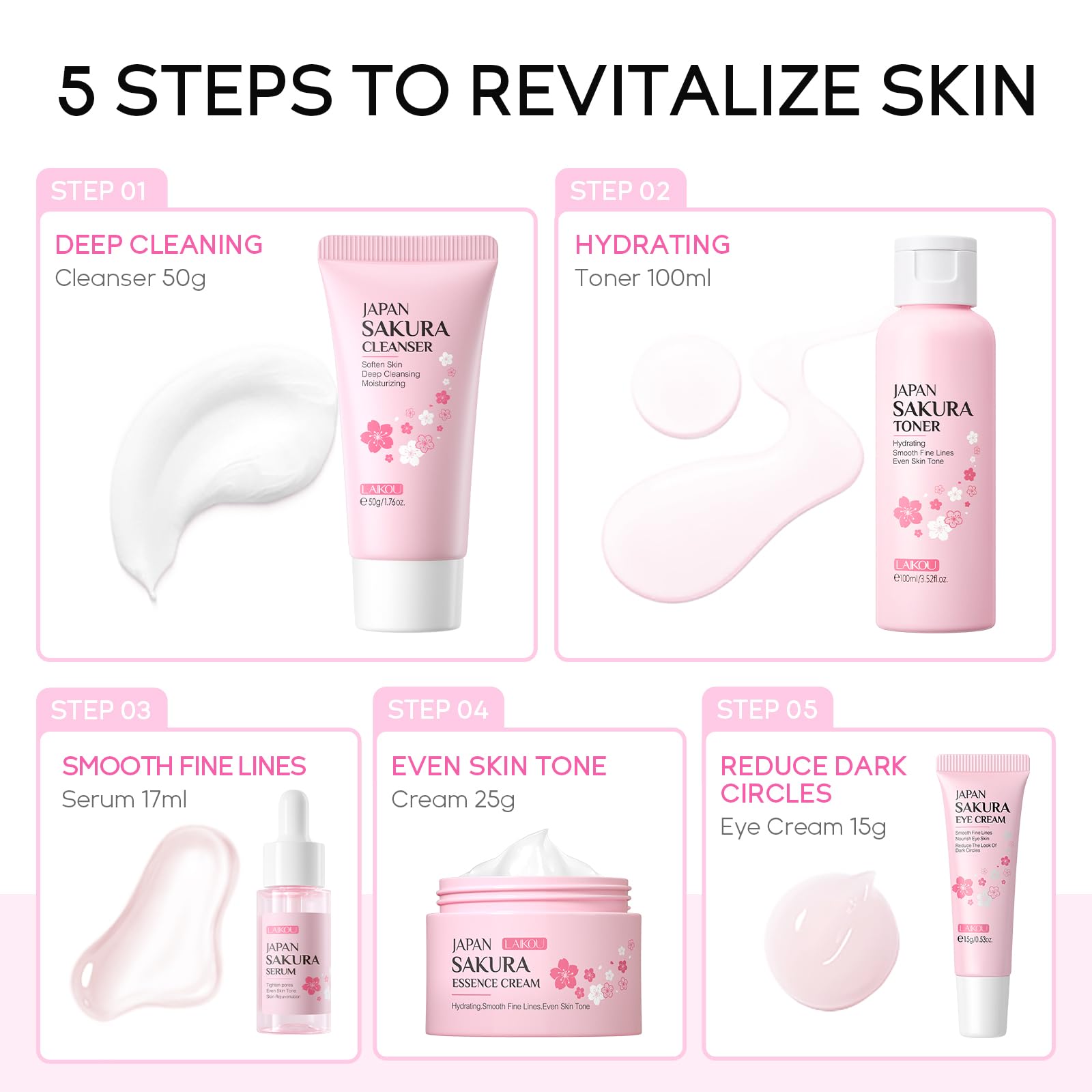 LAIKOU Sakura face cream jar delivering lasting hydration.