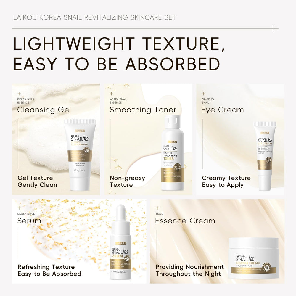 LAIKOU snail and ginseng essence cream moisturizes for lasting softness