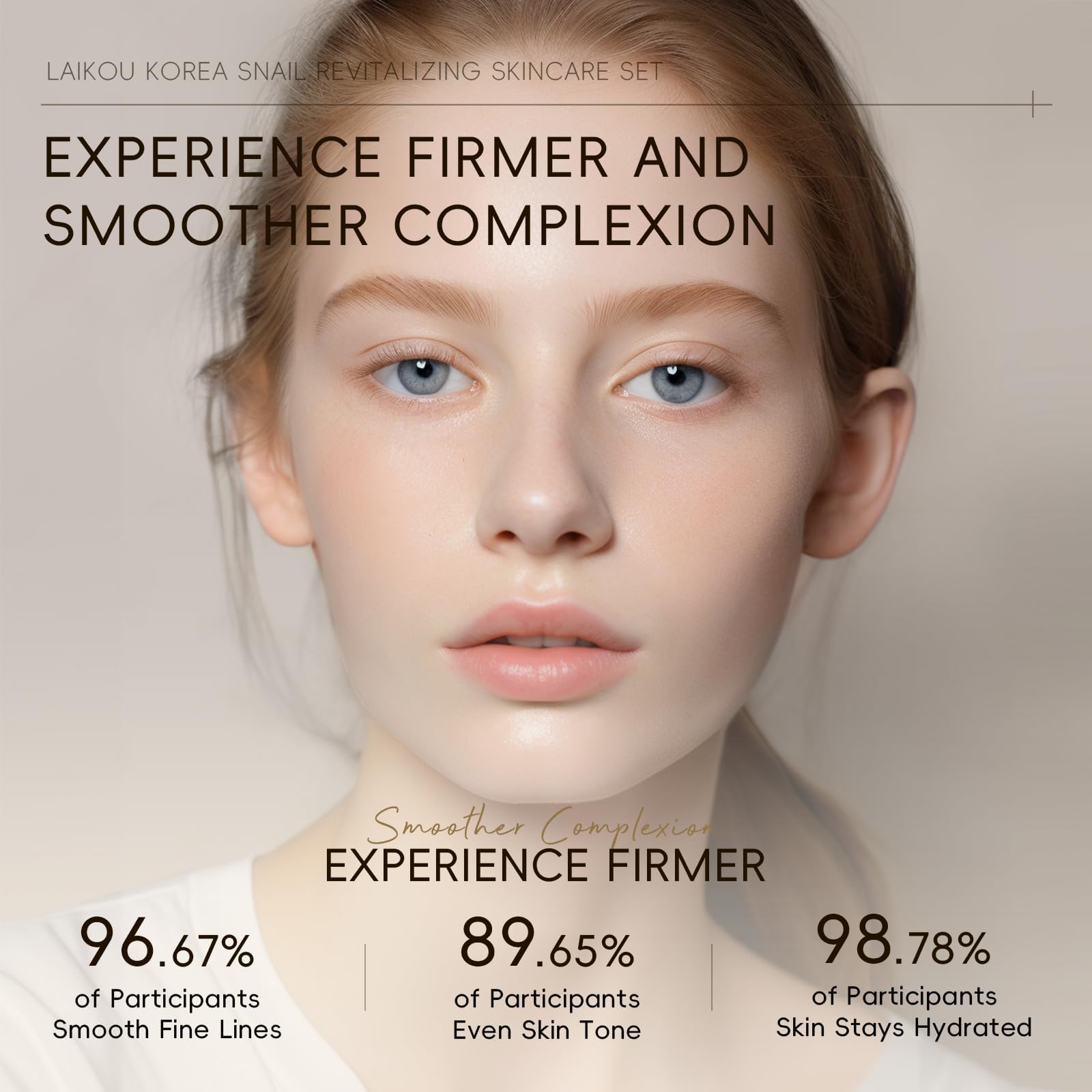 LAIKOU snail-ginseng eye cream tube soothes delicate under-eyes.