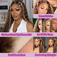LAINSS 210-density lace frontal wig for full, bouncy volume