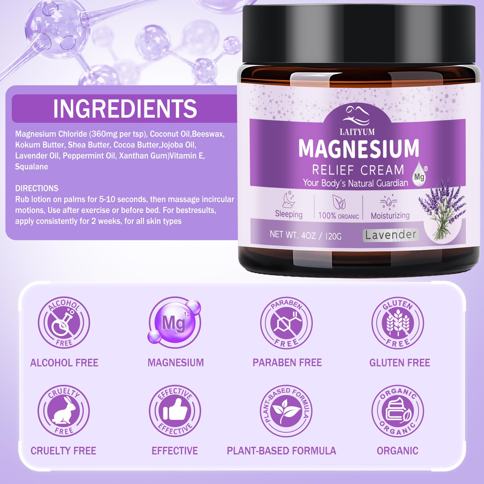 Laityum Magnesium Lotion application shows easy leg and foot massage.