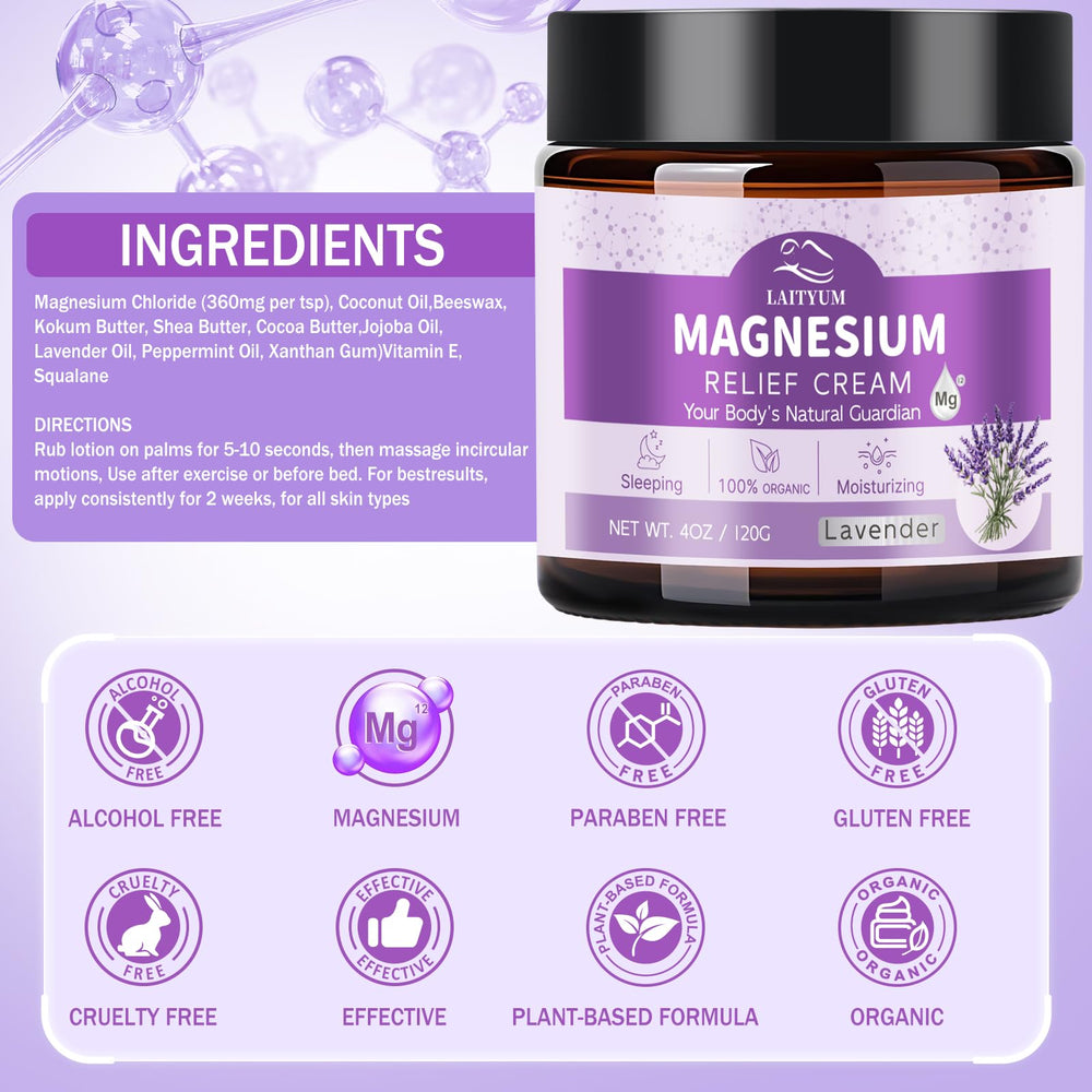 Laityum Magnesium Lotion application shows easy leg and foot massage.