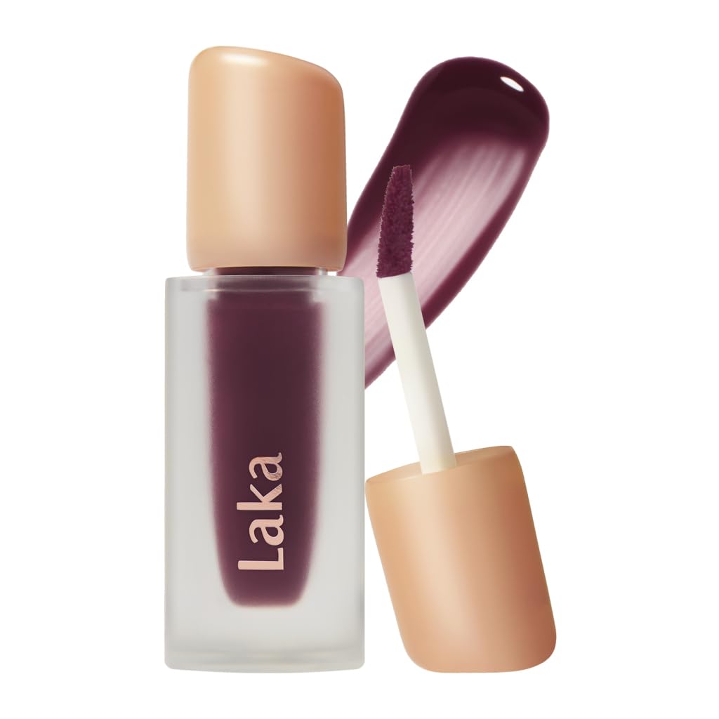 Laka Fruity Glam Tint glassy finish delivering radiant, non-sticky glow.