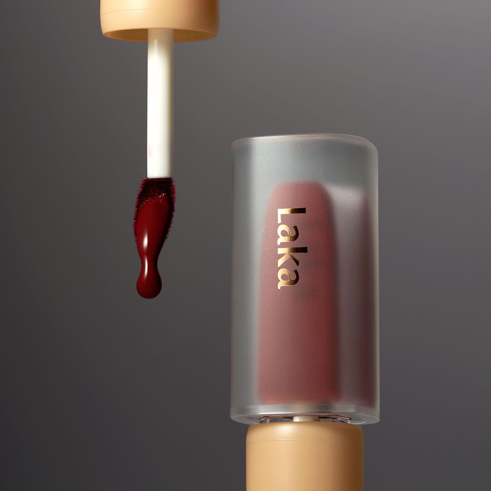 Closeup of Laka Fruity Glam Tint ingredient list with fruit extracts