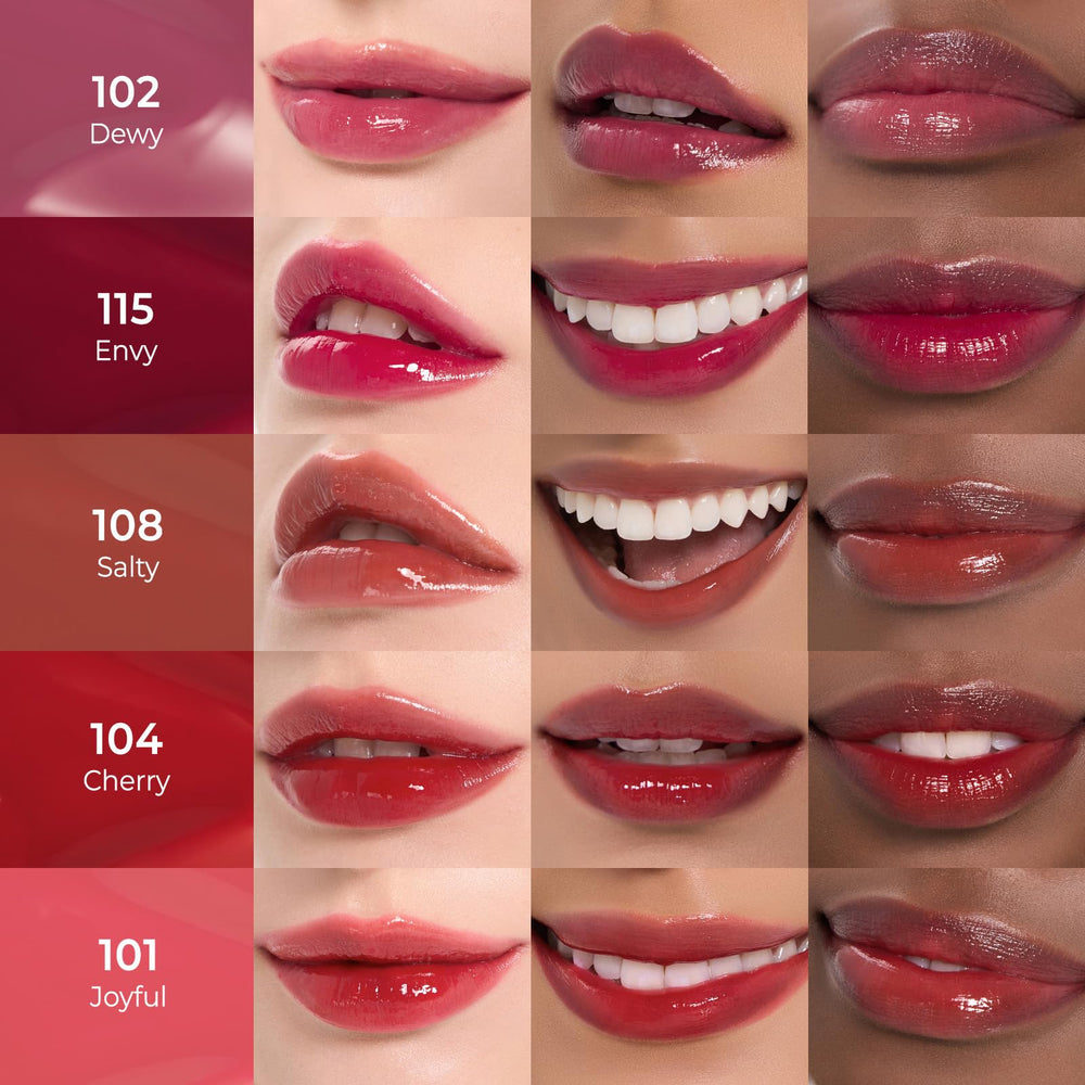 Laka Fruity Glam Tint Envy swatch demonstrates bold pigment with long wear