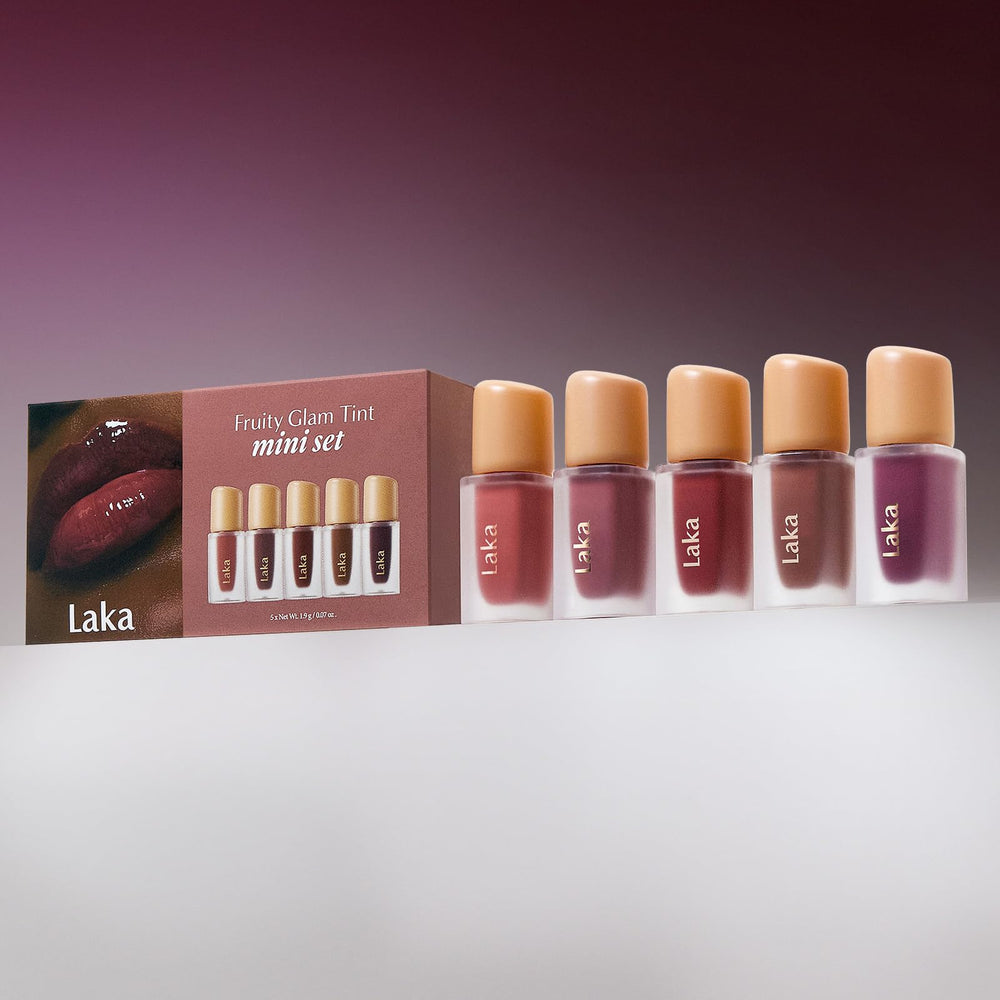Laka Fruity Glam Tint transfer-proof formula on lips during wear