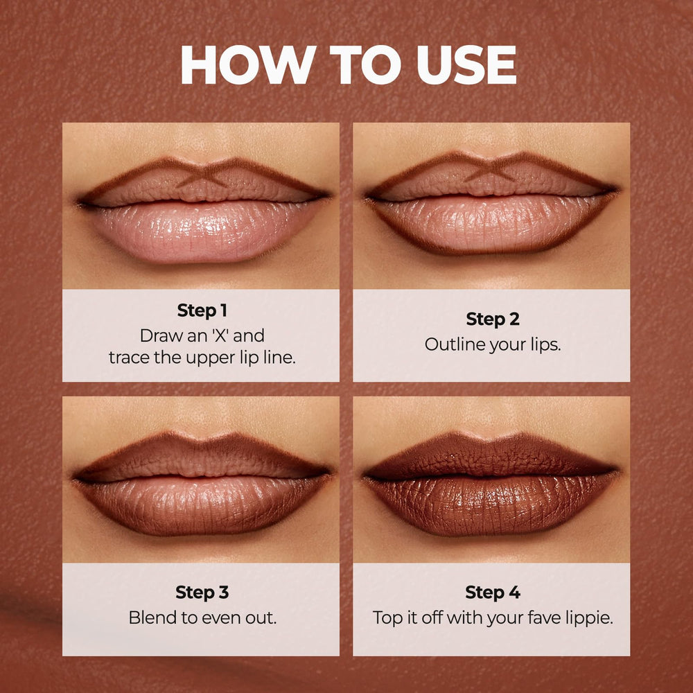 Close-up of Laka lip liner packaging label highlighting shade name and product details