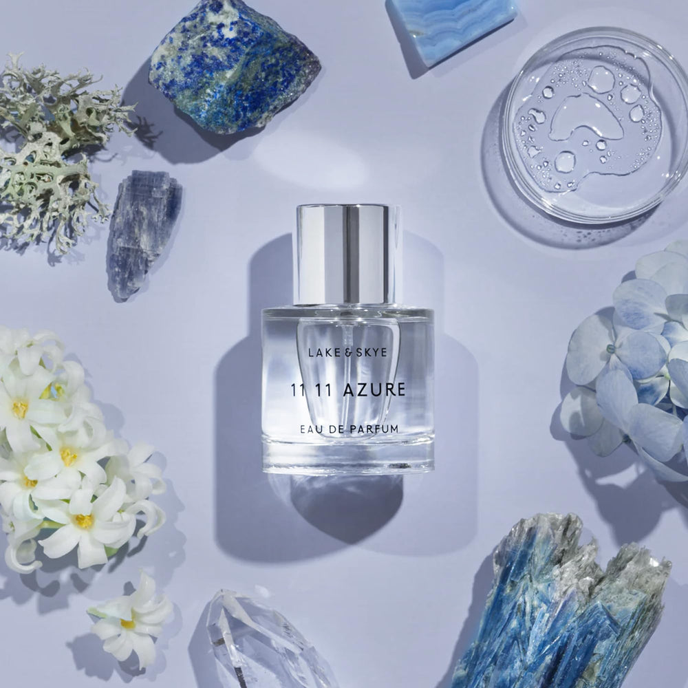 Lake & Skye 11 11 Azure lotus blossom accent evokes serene floral lift