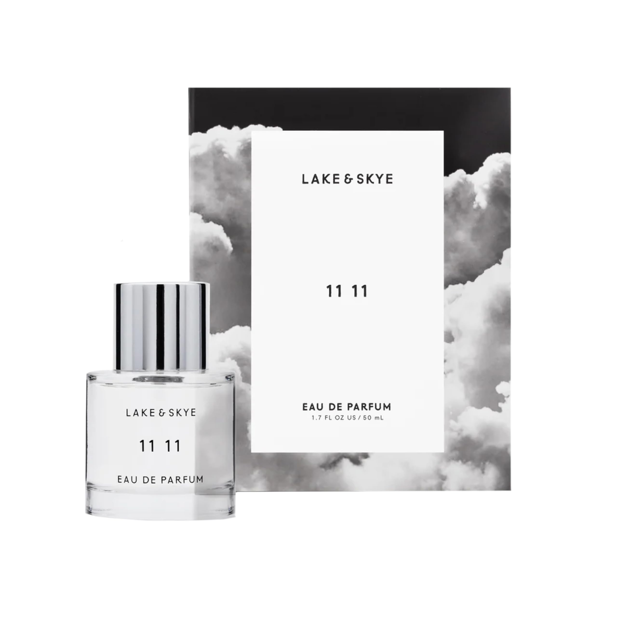 Lake & Skye 11 11 bottle close-up highlighting lasting musk scent.