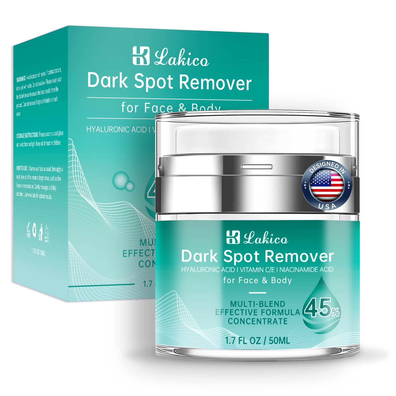 Lakico dark spot remover bathroom shelf bottle conveys convenient routine for all skin types.