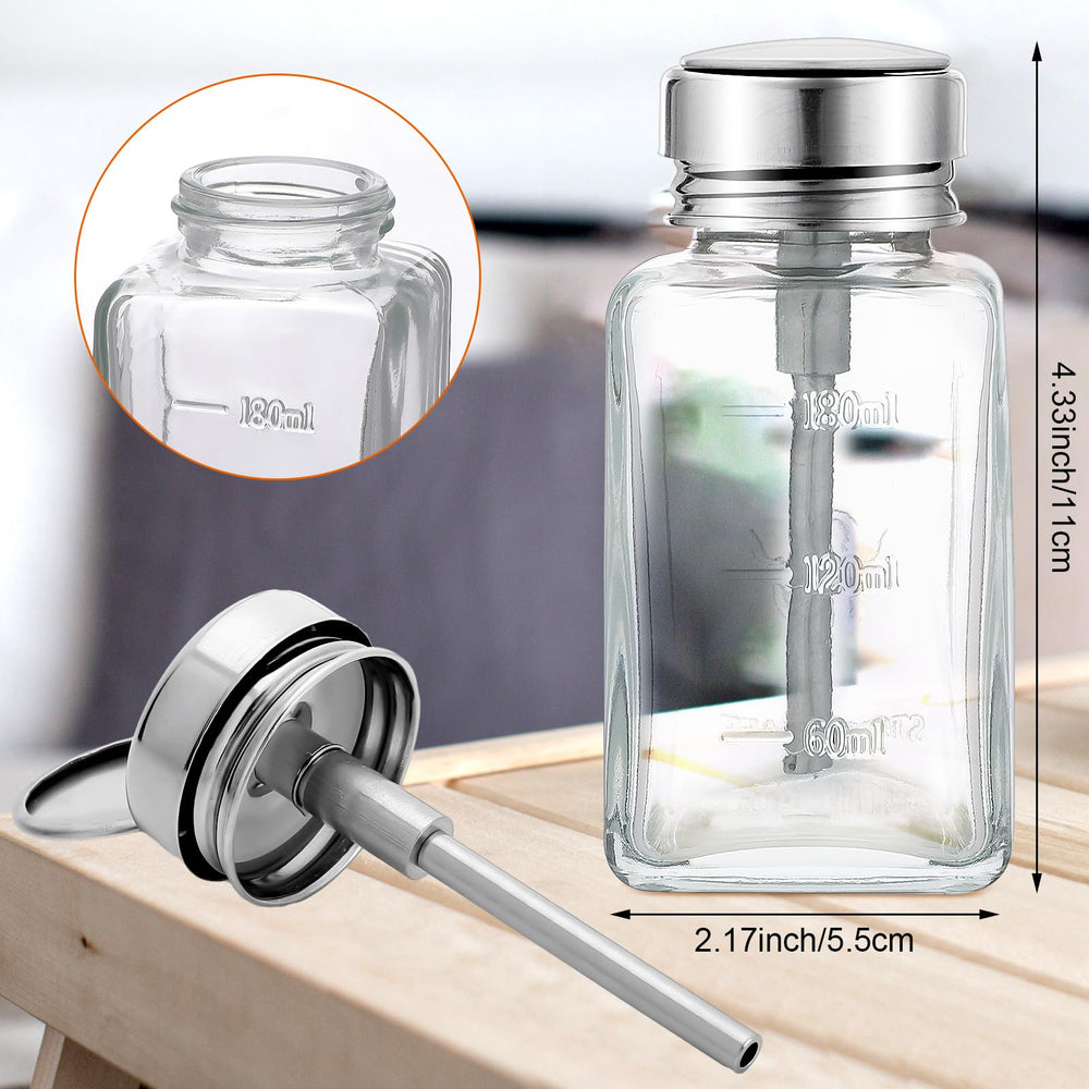 Lallisa metal flip cover glass bottle keeps nail polish remover securely contained.